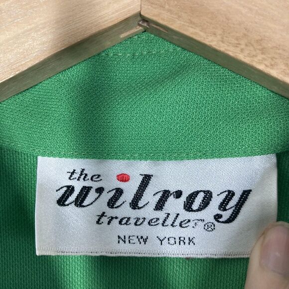 Vintage Wilroy Traveller Shirt Womens 18 Green Mandarin Collar Tunic USA 70s - Picture 10 of 16
